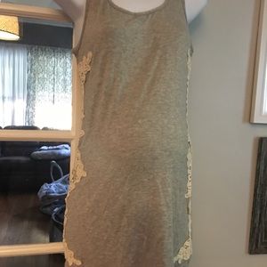 Pinkblush maternity tunic grey with white lace